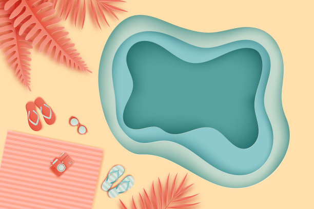 橙红色花朵条纹背景图案