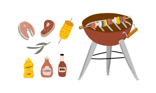 烧烤插画海报