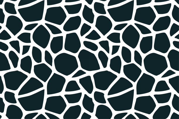 黑白风格长颈鹿图案插画