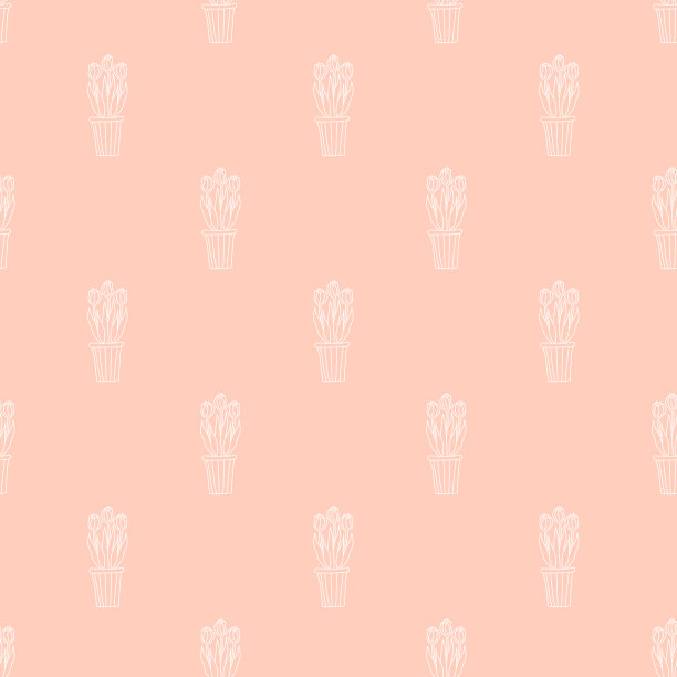 盆栽郁金香插画素材