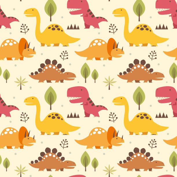 抽象卡通恐龙图案