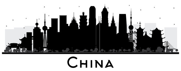 佛山天际线矢量插画地标建筑