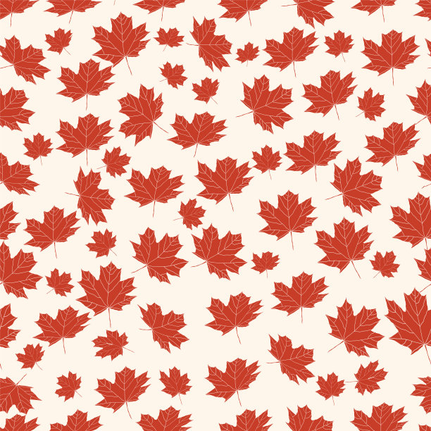 多彩枫叶无缝图案矢量背景