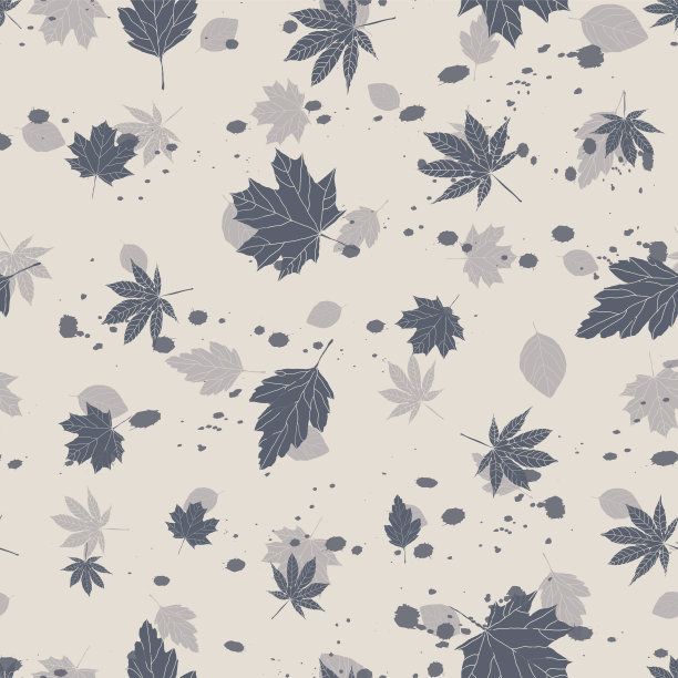 多彩枫叶无缝图案矢量背景