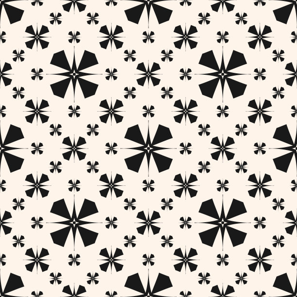 几何拼接复古风花纹图案