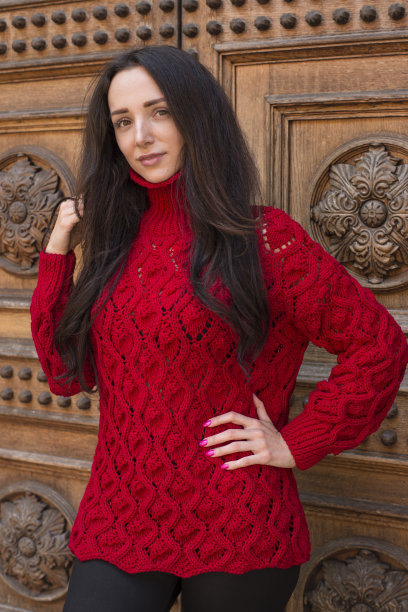 红衣图案优雅美人