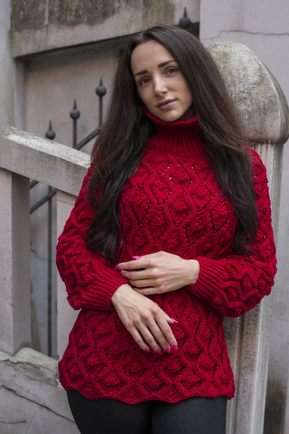 红衣图案优雅美人