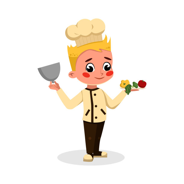 卡通可爱小男孩厨师