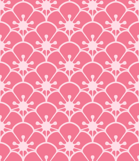 花卉环绕的圆形装饰矢量图案