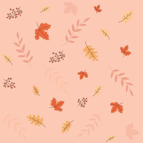 多彩枫叶无缝图案矢量背景