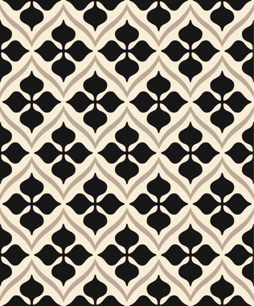 几何拼接复古风花纹图案