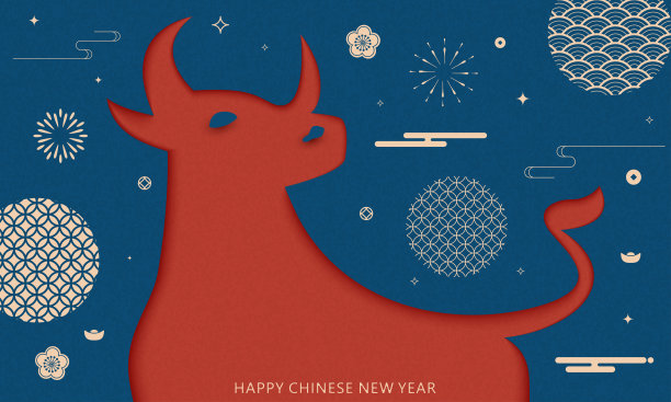 中过年海报底纹