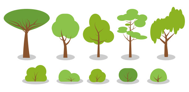 简约风格卡通树木插画