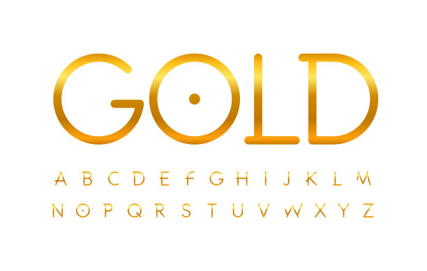 金色鎏金金属字体样式