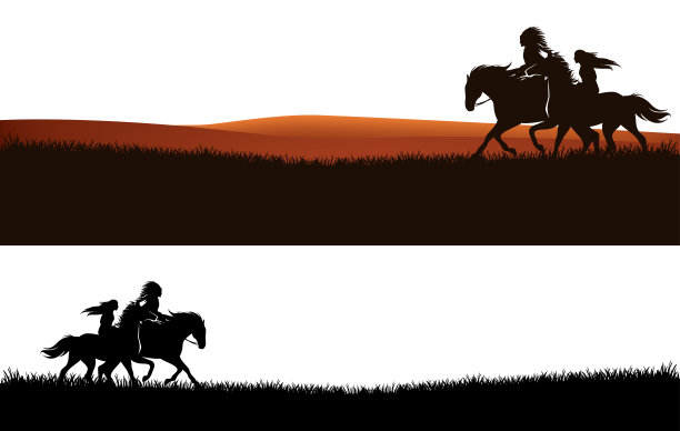 草原男人骑马飞奔