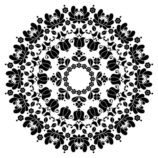 精美圆形花纹图案素材