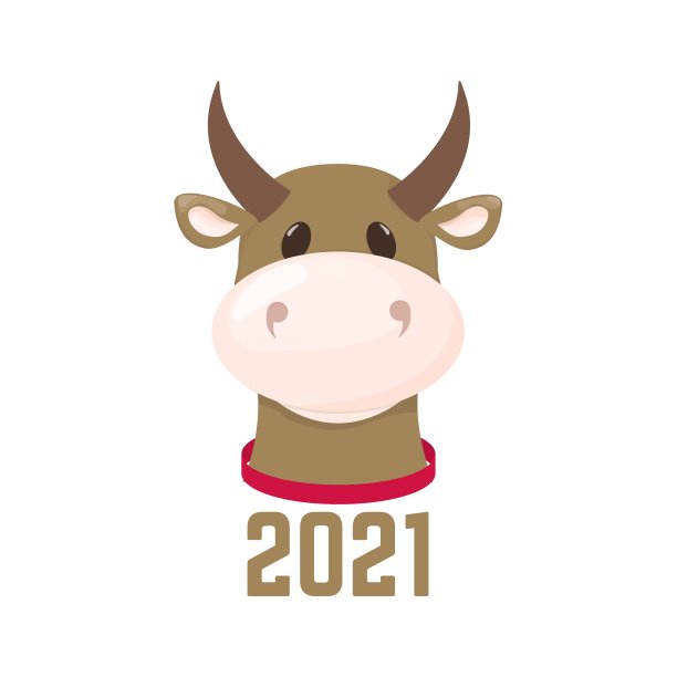 新年,公牛,幽默,2021,动物,矢量,快乐,绘画插图,概念象征,十二生肖