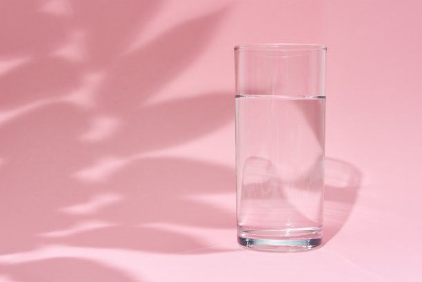 清新蓝绿棕榈叶图案背景