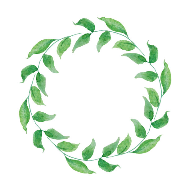 绿色精美圆形花纹图案