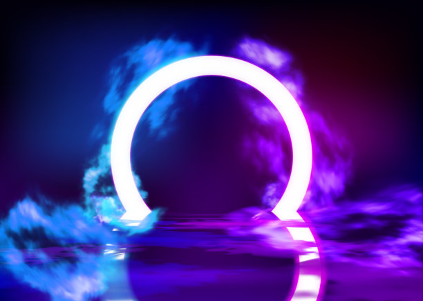 紫色光圈背景霓虹背景