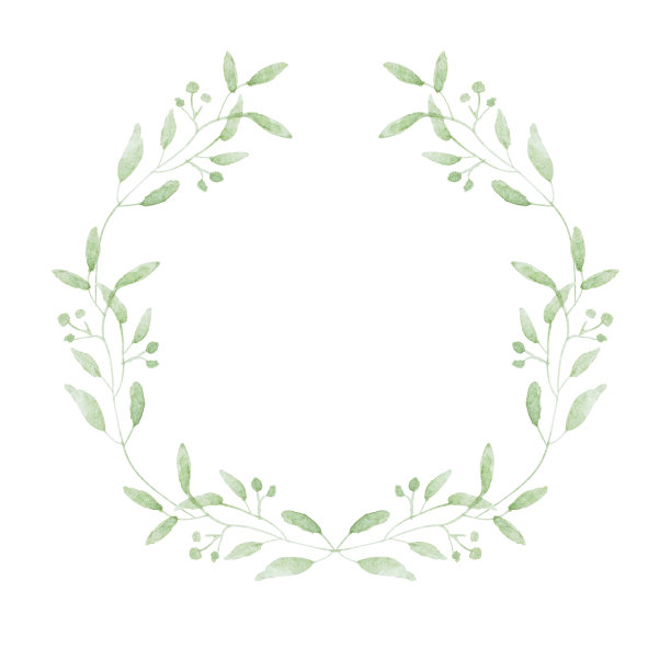 绿色精美圆形花纹图案