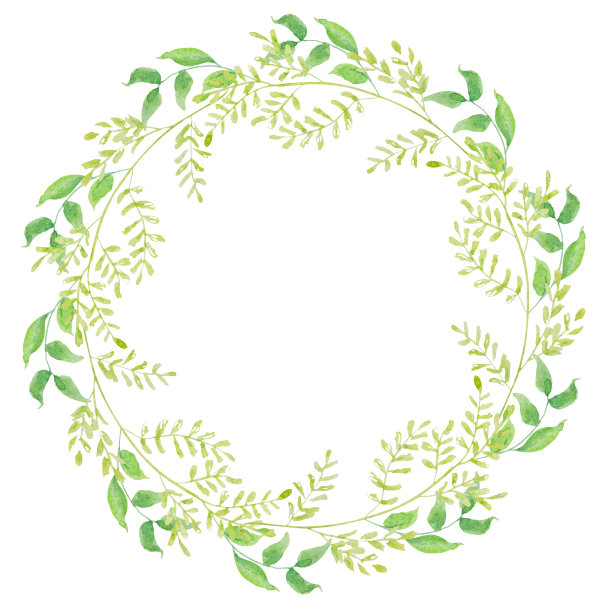 绿色精美圆形花纹图案