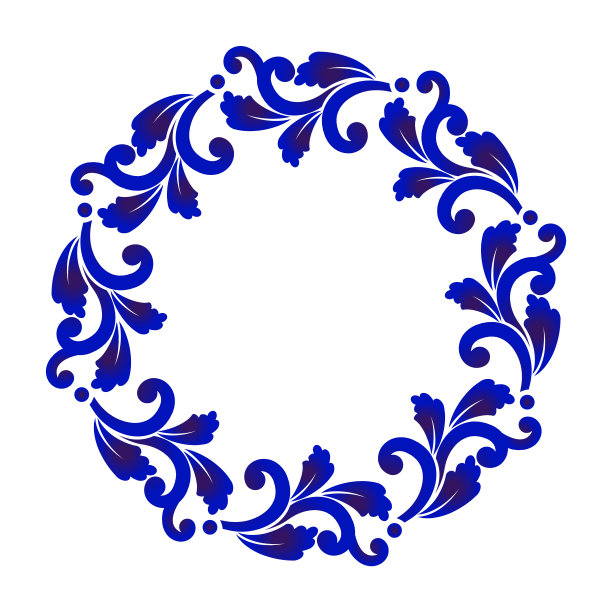 圆形古典花纹图案