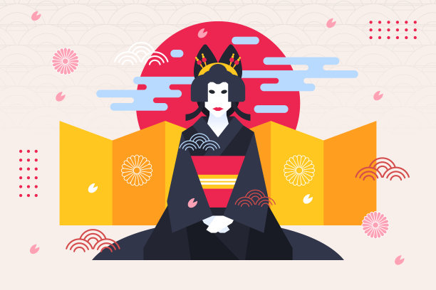 中式优雅女性插画海报