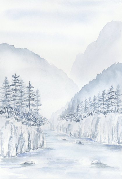 高清简约大气山水