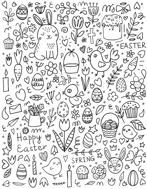 可爱小花兔卡通插画