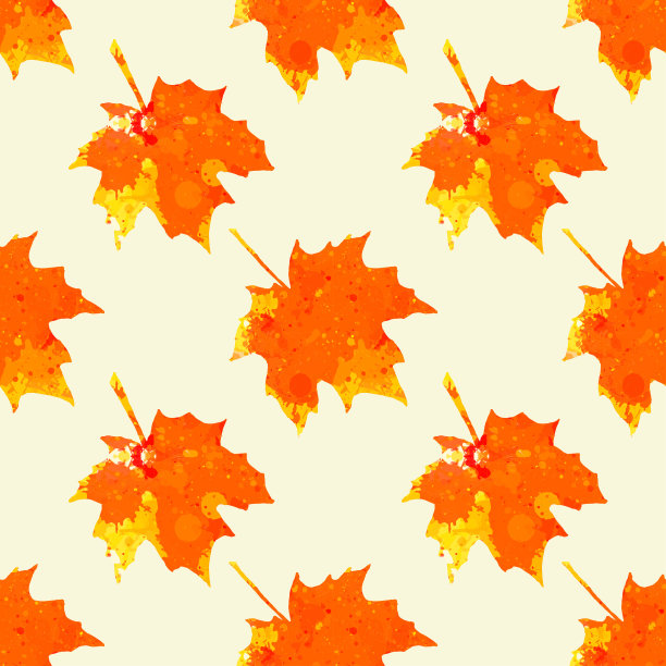多彩枫叶无缝图案矢量背景