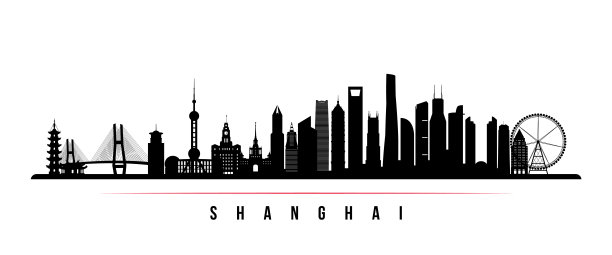 上海天际线矢量图