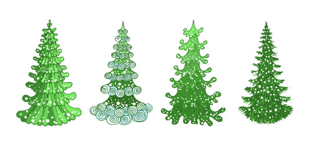 简约风格卡通树木插画