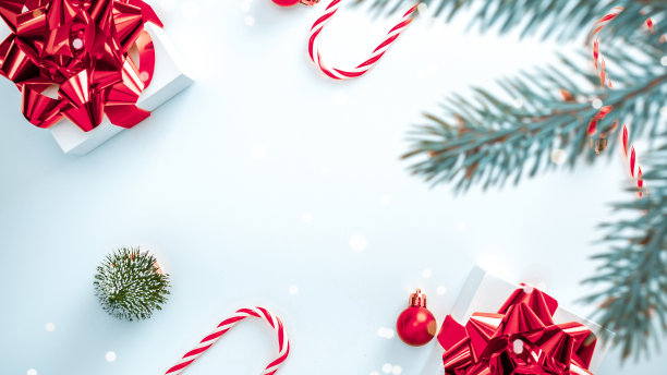 冬季雪景圣诞装饰背景图