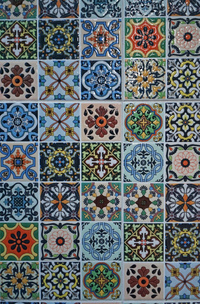 蓝调几何图案无缝背景