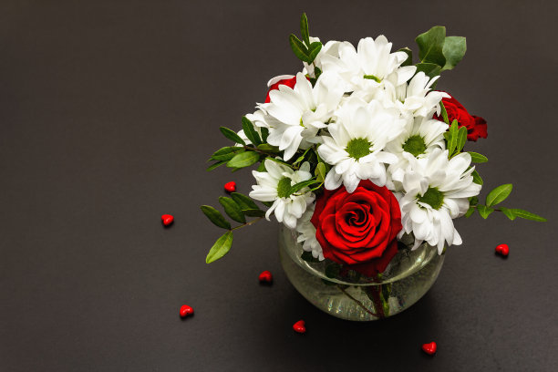 红色婚礼花艺素材