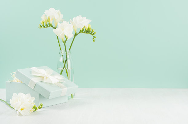 清新绿色方块背景图案