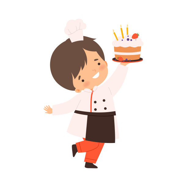 卡通可爱小男孩厨师