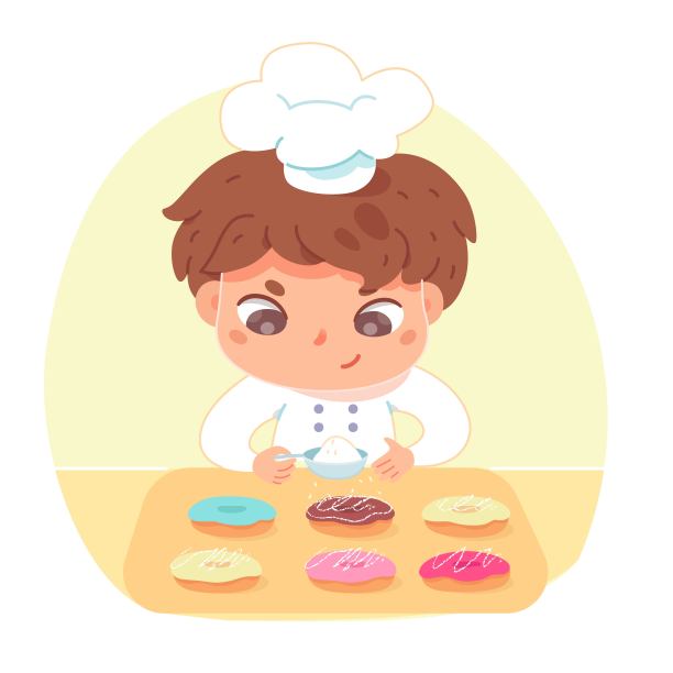 卡通可爱小男孩厨师