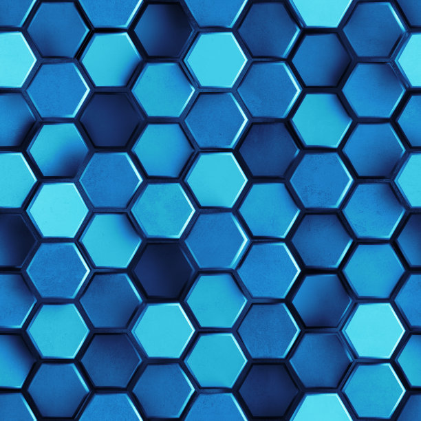 蓝调几何图案无缝背景