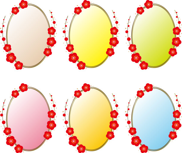 绿黄渐变圆形花纹图案
