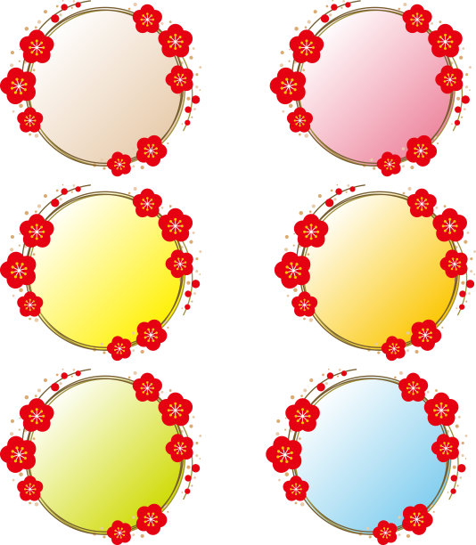 绿黄渐变圆形花纹图案