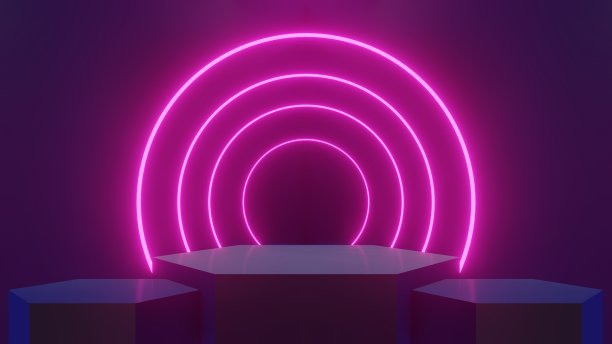 紫色光圈背景霓虹背景