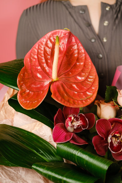 红色婚礼花艺素材