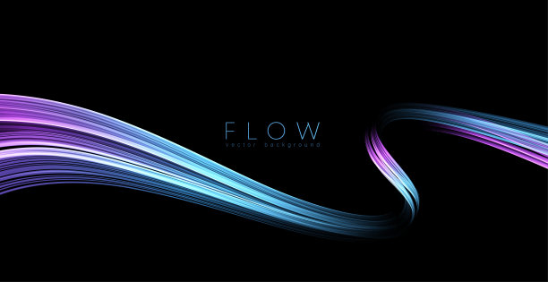 蓝色动感飘逸线条背景图