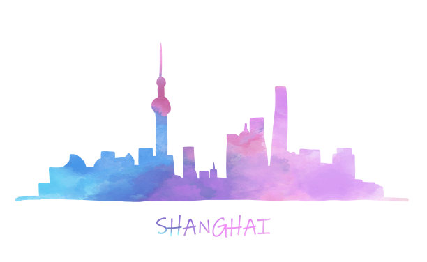 上海插画上海水彩旅游