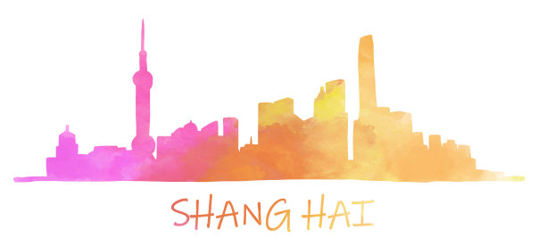 上海插画上海水彩旅游
