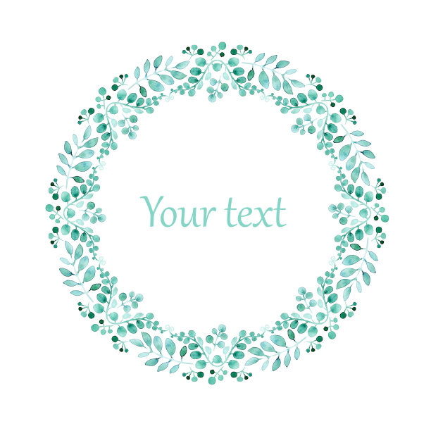 精美蓝绿色圆形花纹图案