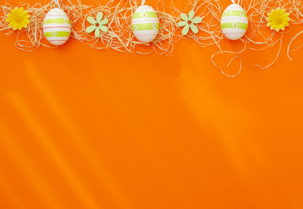 橙红色花朵条纹背景图案