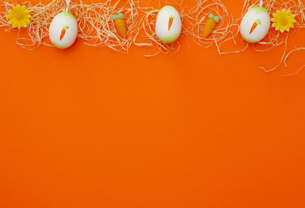 橙红色花朵条纹背景图案